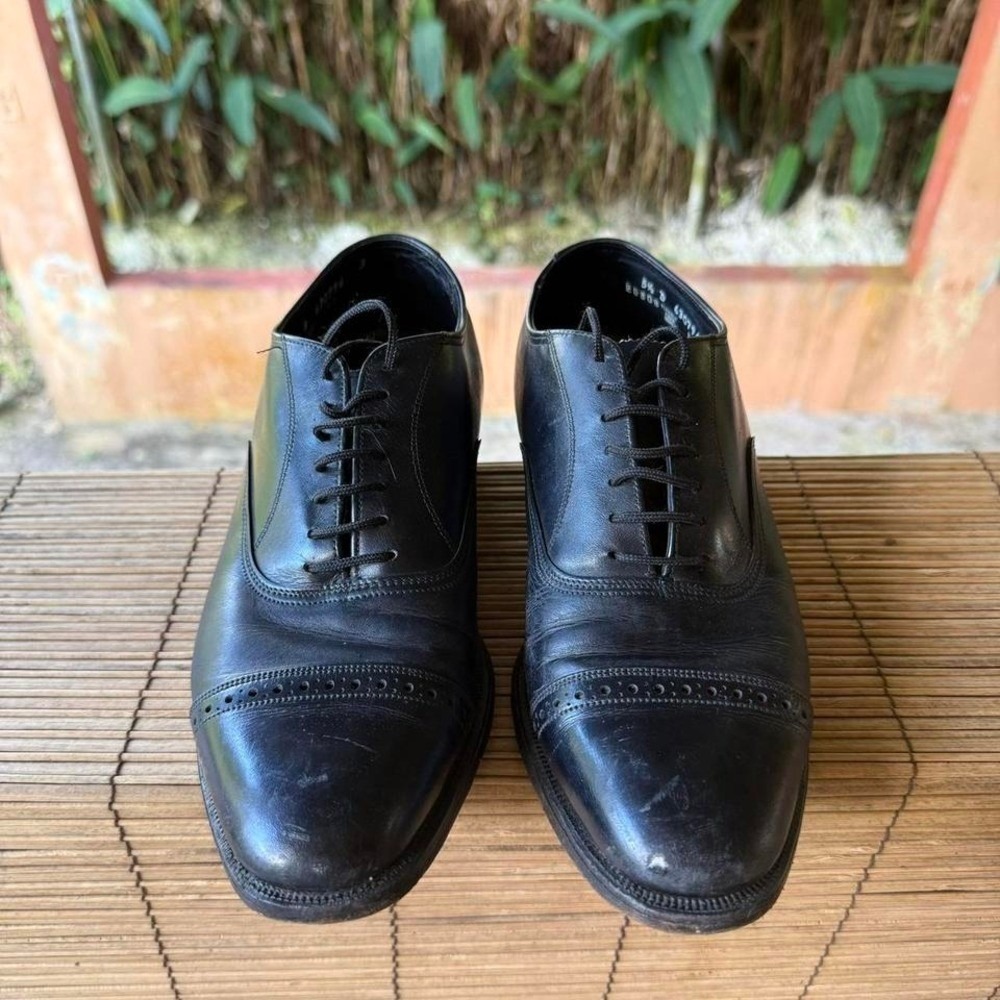 Florsheim Black Leather Oxford Shoes Mens Size 8.5D Dress Shoes Cap Toe